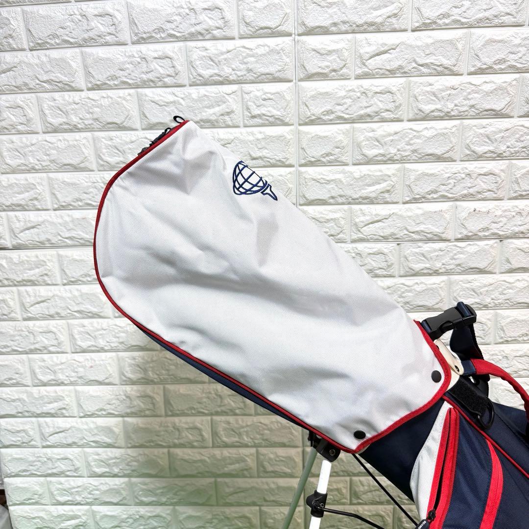 超美品　BEAMS GOLF キャディバッグ　紺/赤/白　スタンド式　良好