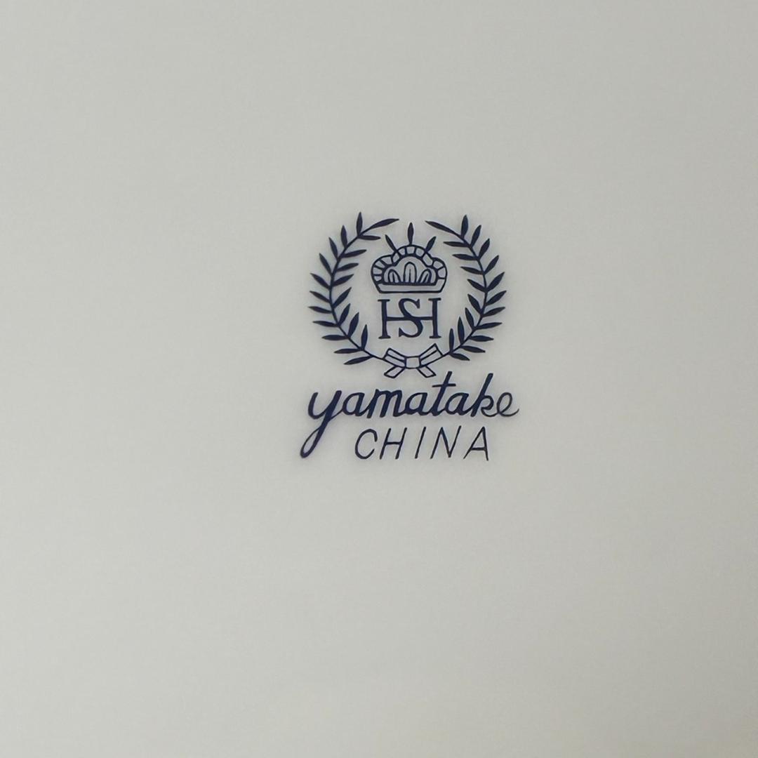 yamatake china　19.5㎝プレート　濃ブルー金縁　50枚　洋食皿