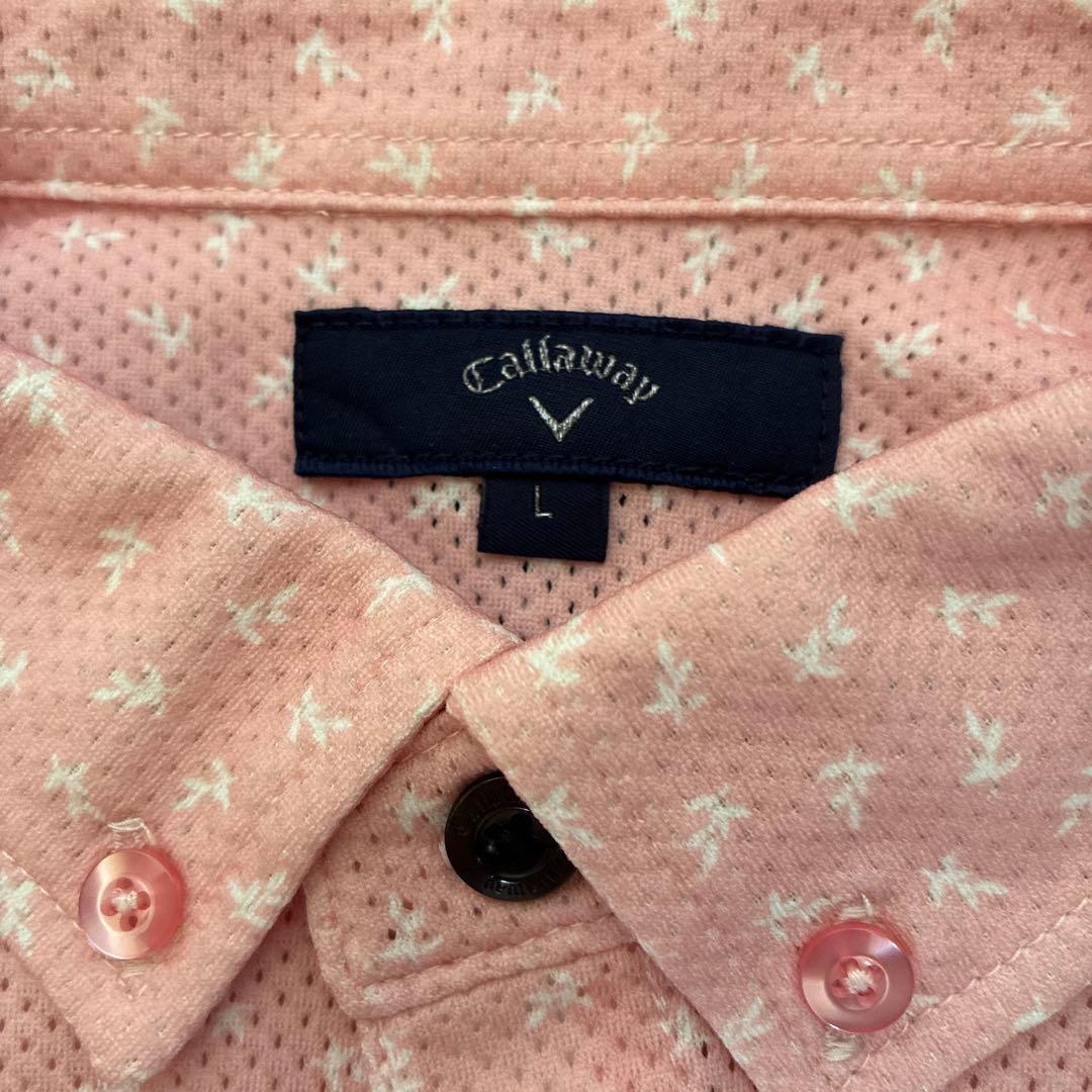 Callaway ポロシャツ Lサイズ ピンク 小花柄