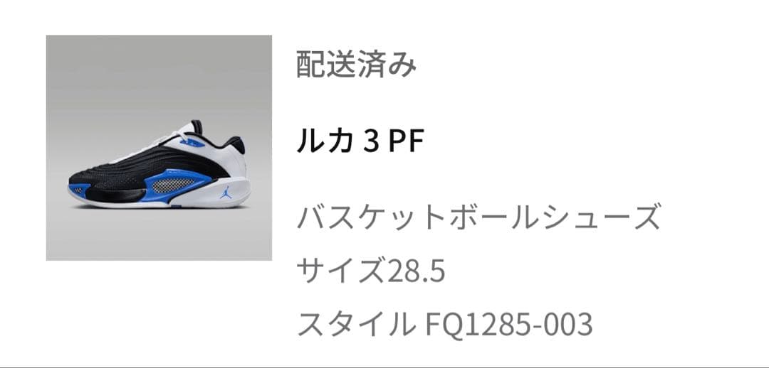 バスケットボールシューズ　NIKE ジョーダン　ルカ 3 PF 28.5cm