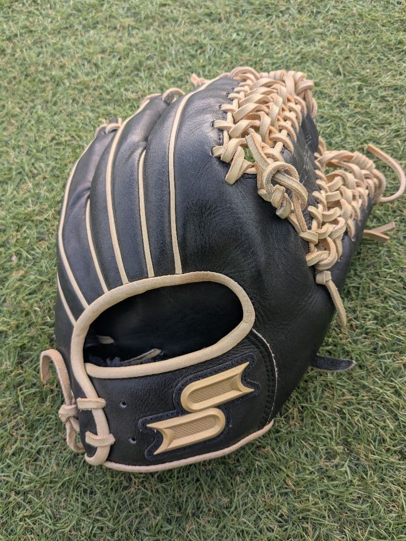 SSK 軟式野球グローブ 黒 レザー ボール付き