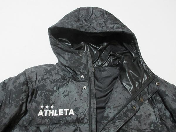 ATHLETAアスレタ迷彩カモフラージュ柄ベンチコートロングコートMフットサル