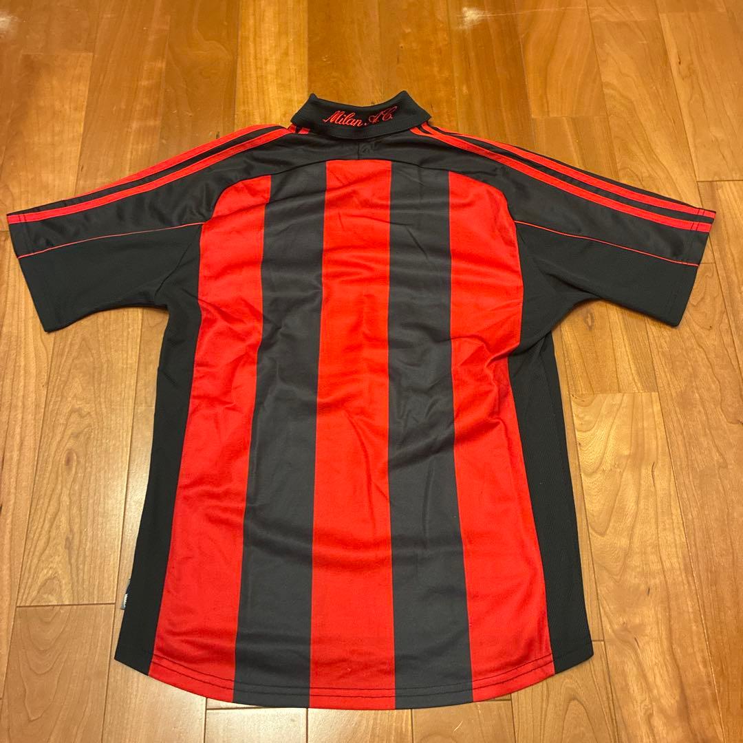 ACミラン adidas シャツ Lサイズ 赤 黒 イタリア製