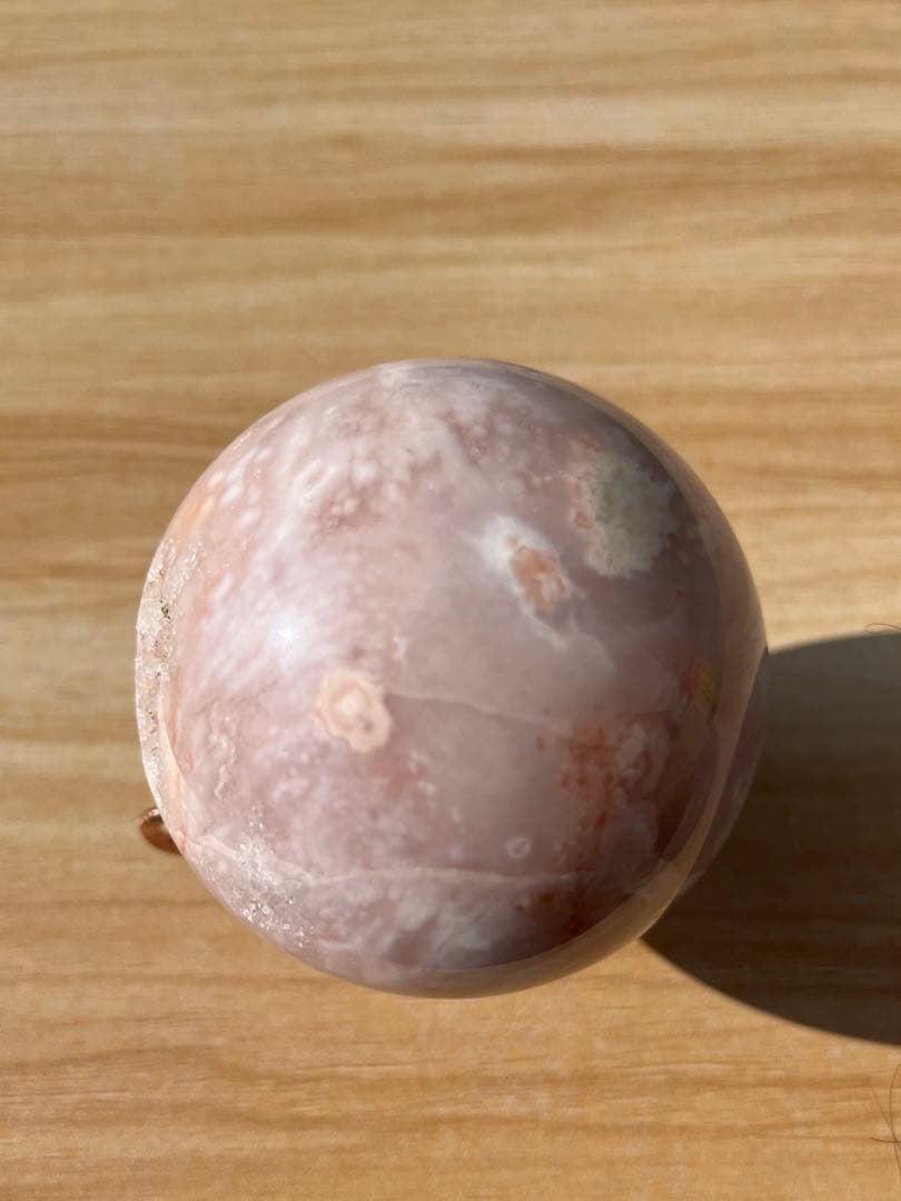 高品質！桜瑪瑙のスフィア　ジオードあり　約6.5㎝