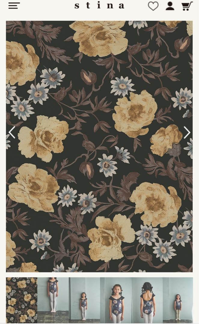 新品タグ付stina♡Jr.S old flower charcoal/girl