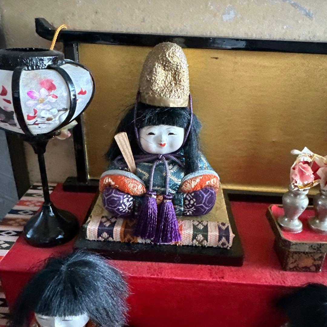 最終お値下げ❣️希少品ヴィンテージ　ミニお雛様5段飾り　木目込み人形