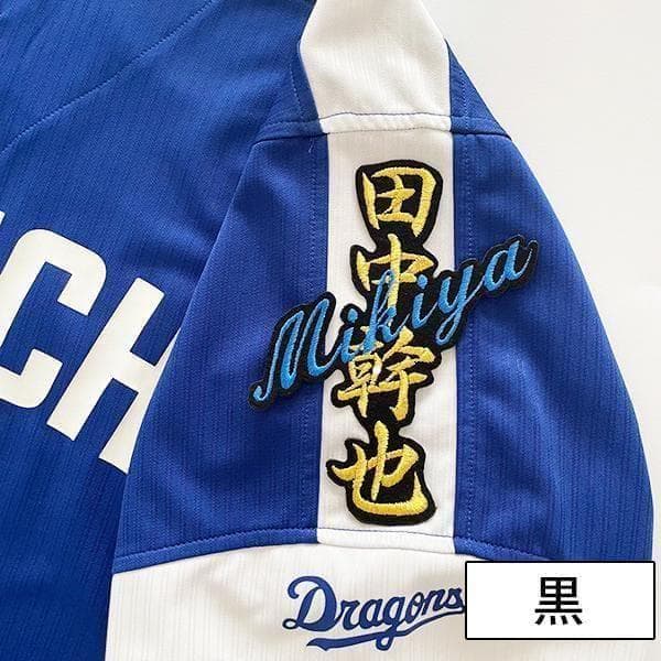 ★中日 ドラゴンズ　田中幹也 刺繍ワッペン サイン付シルエット1【計３点】