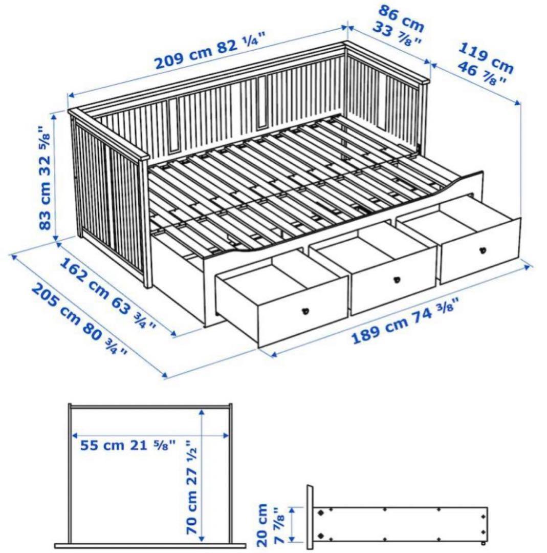 IKEA ヘムネス　マットレス2枚付きHEMNES