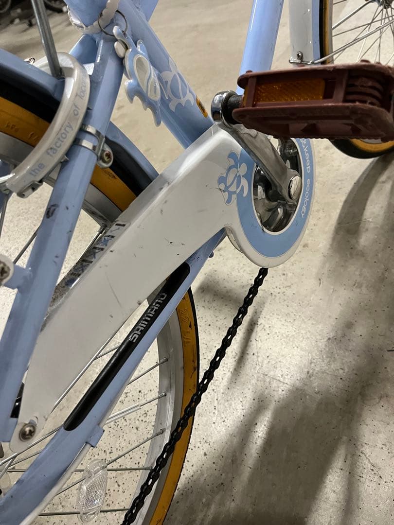 （直接お渡し希望）MAHALO 子供用自転車 水色 前面バスケット付き