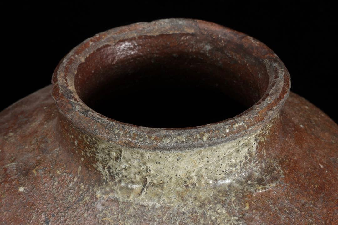 室町時代 古備前 自然釉壺 高さ26cm 花器 壷 日本古陶磁 古美術 骨董品