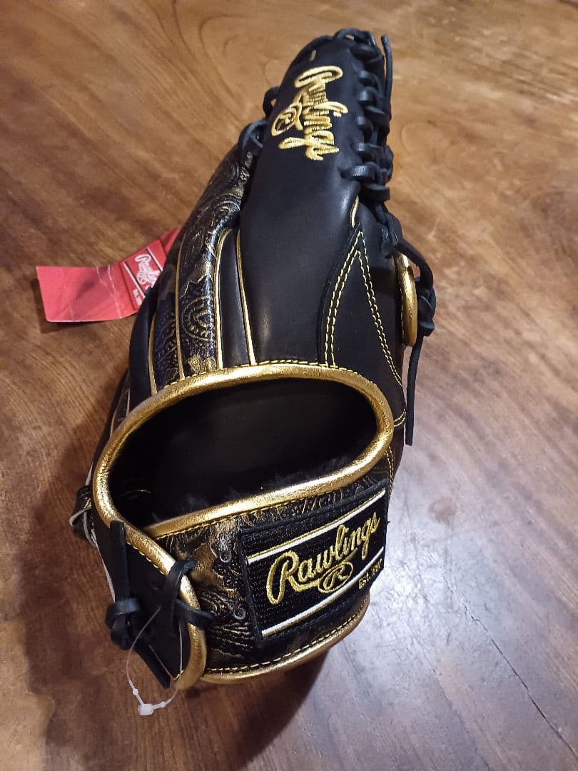 Rawlings 軟式グローブ 13インチ 黒/金 外野手用 ペイズリー柄