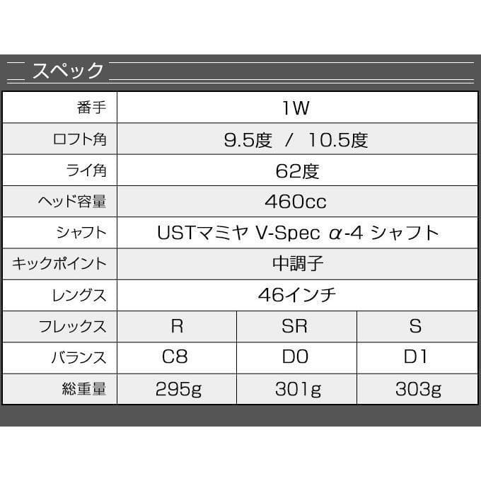 ☆新品 高反発　ダイナミクスプレステージドライバーUSTマミヤシャフト