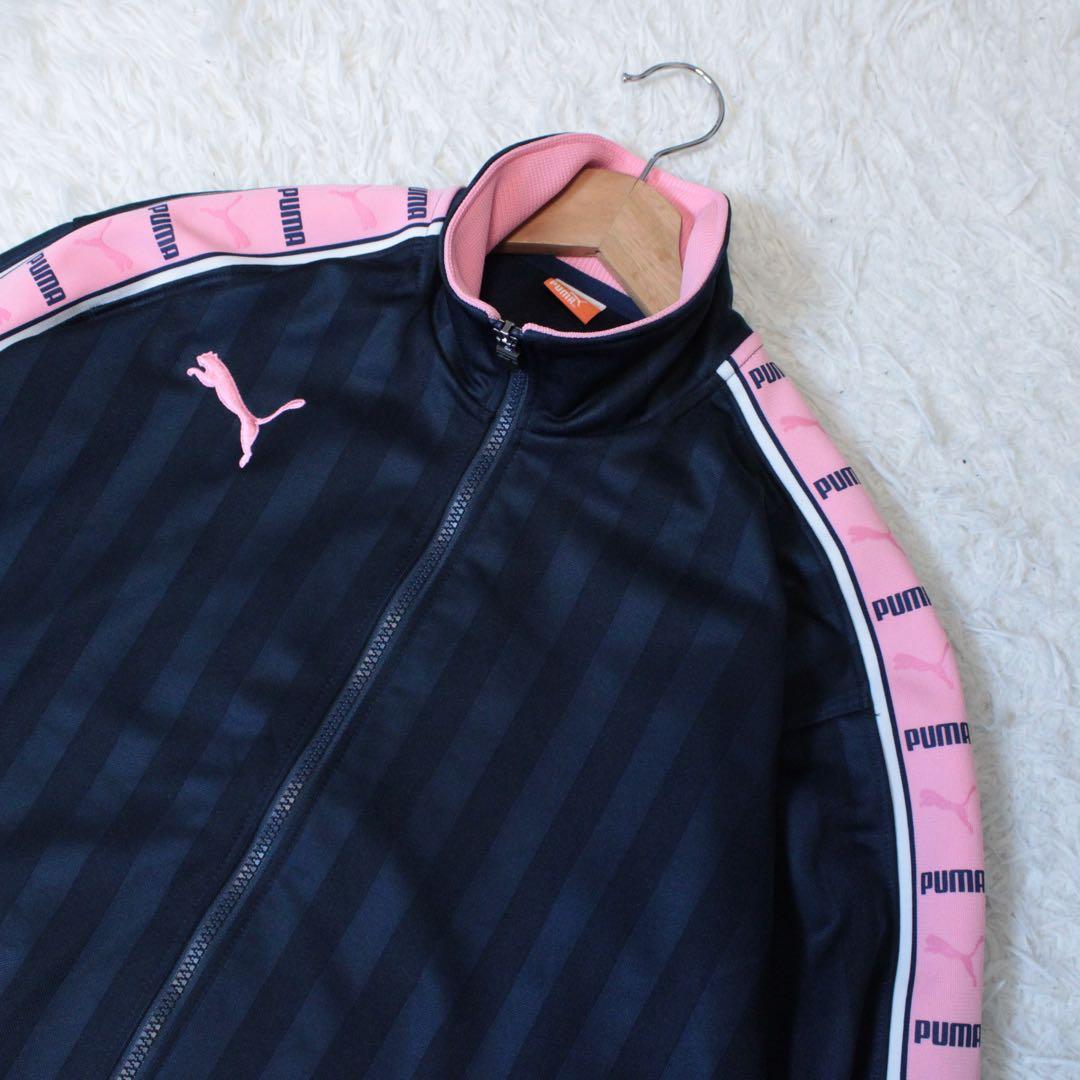 00s PUMA プーマ 上下 セットアップジャージ ピンク 紺 SS Y2K