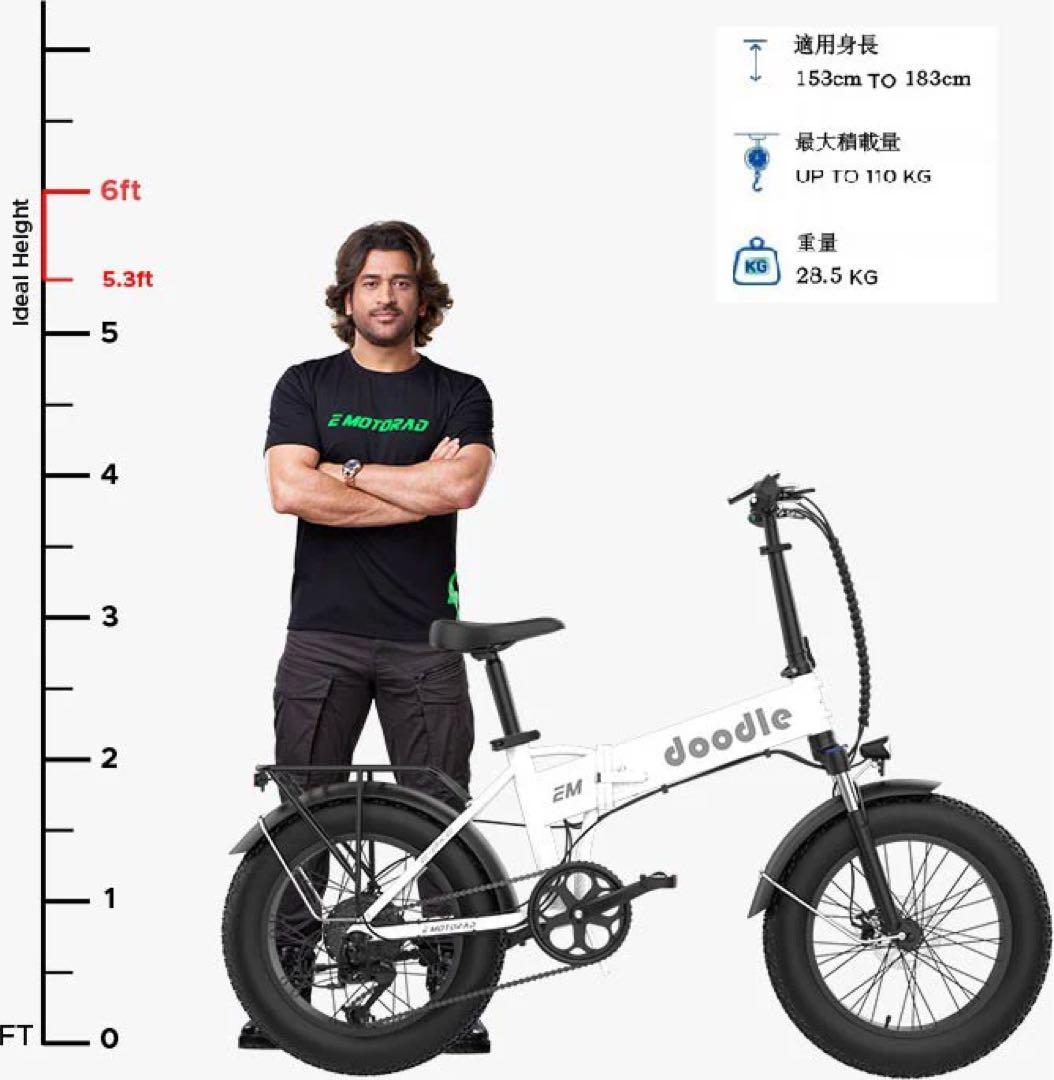 doodle 電動アシスト自転車 20インチ ホワイト