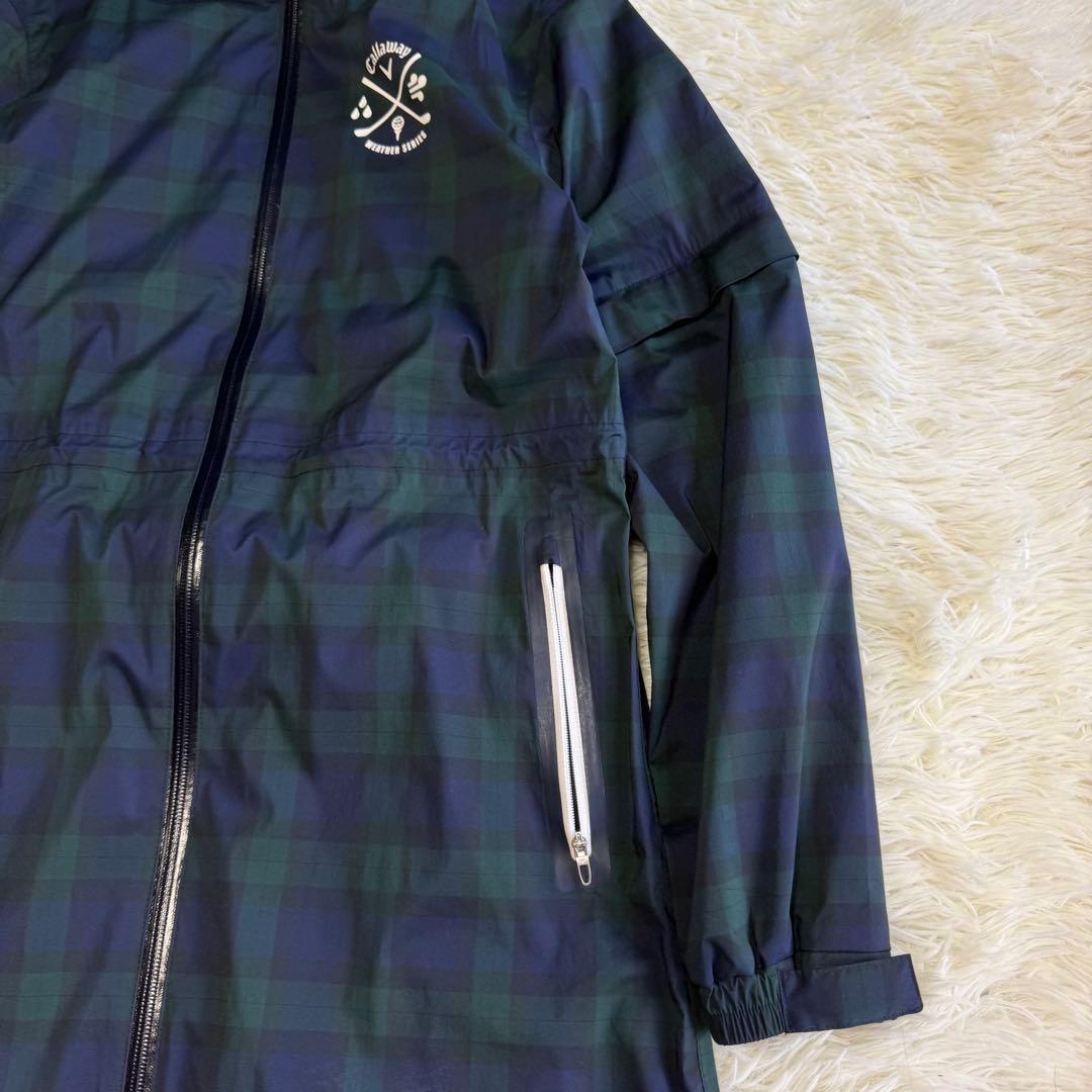 【キャロウェイ】美品 レインウェア チェック ワンピース Sサイズ レディース