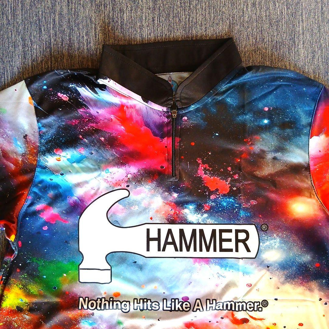 ✨新品✨ボウリングウェア　日本サイズL　ハンマー　ブラック　宇宙　目立つ