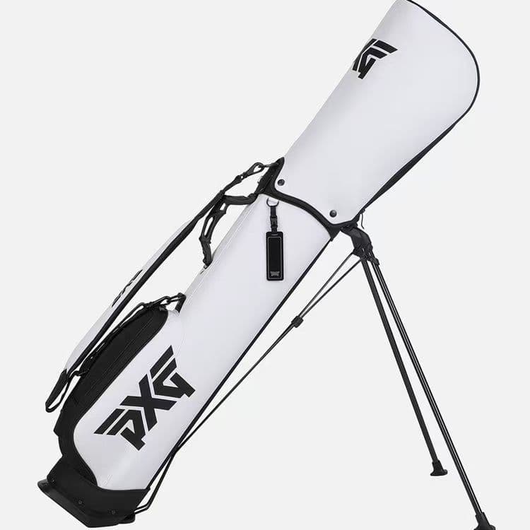 【新品】PXG キャディバッグ スタンド型 ホワイト×ブラック 軽量