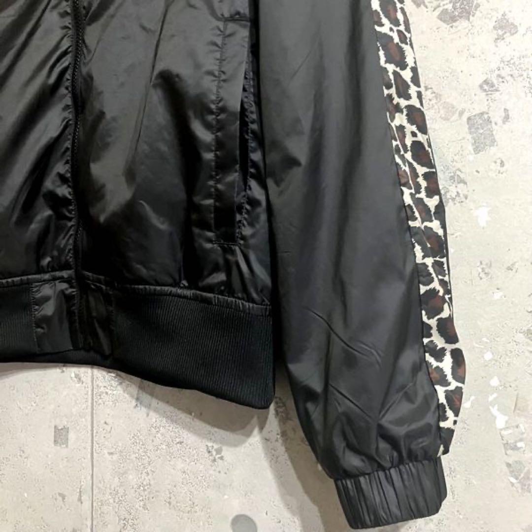 新品 PUMA レオパード柄 豹柄 裏起毛トリコット ウインドジャケット XL