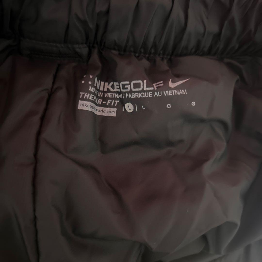 NIKE GOLF 中綿 ロングパンツ　白ロゴ　L