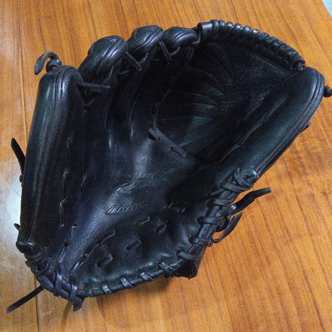 Mizuno プロ硬式レザー左利きピッチャーグローブ 黒