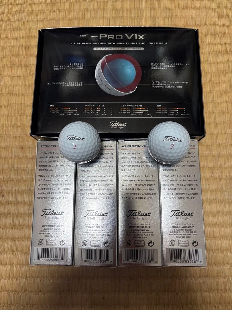 Titleist ーPro V1x ゴルフボール 新旧モデル　箱あり箱なし