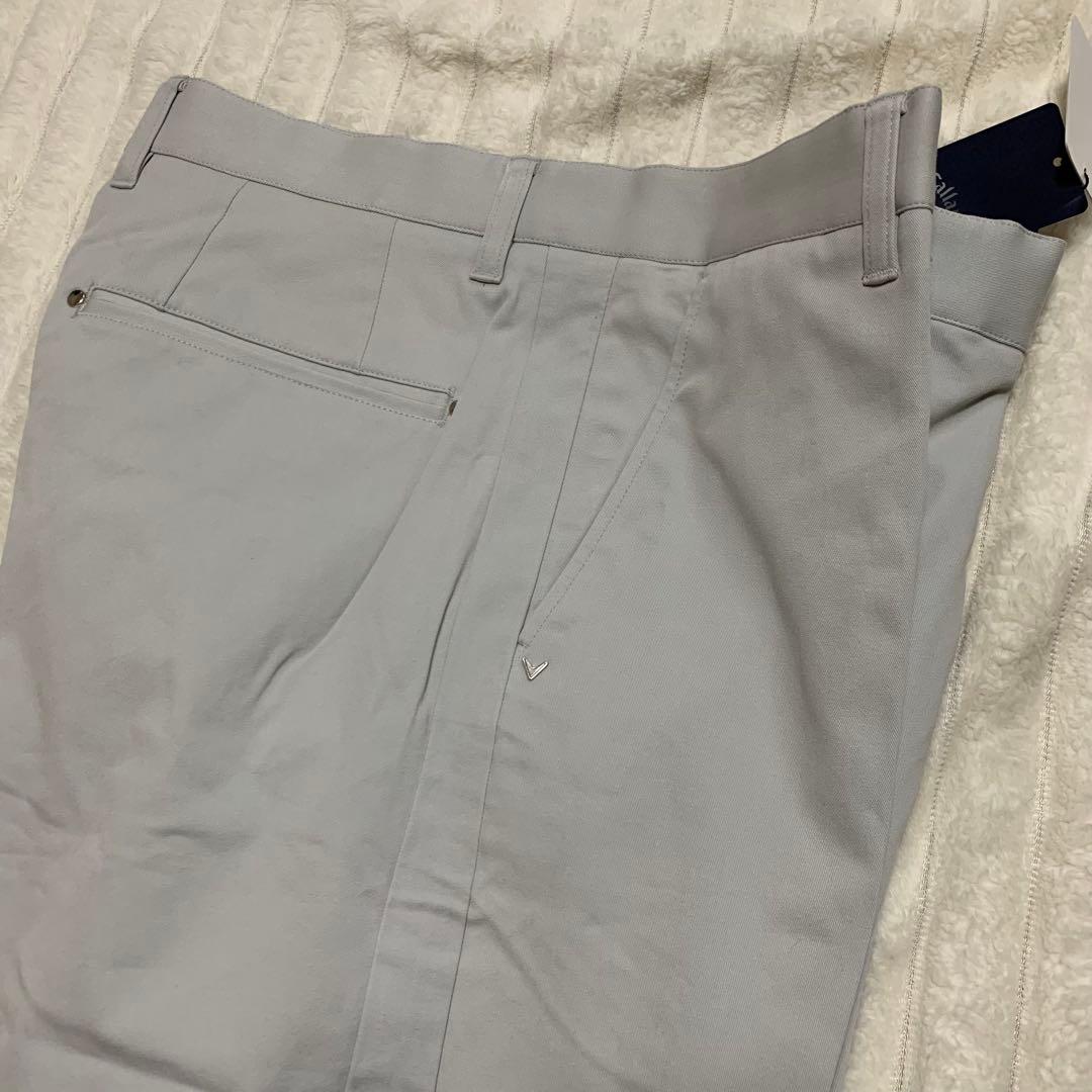 【新品タグ付き】キャロウェイ　ゴルフパンツ　XL ストレッチ　グレー　未裾上げ