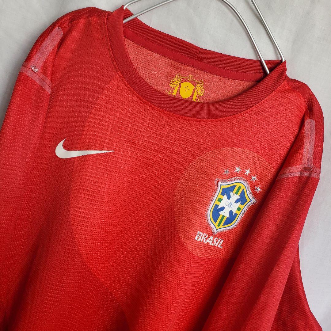 ブラジル代表 赤 レッド トレーニングウェア シャツ 長袖 tシャツ