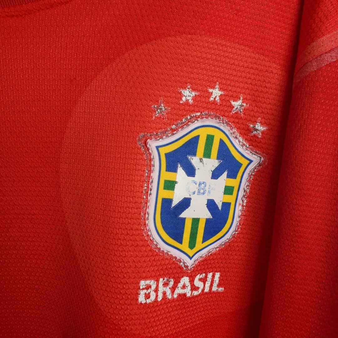 ブラジル代表 赤 レッド トレーニングウェア シャツ 長袖 tシャツ