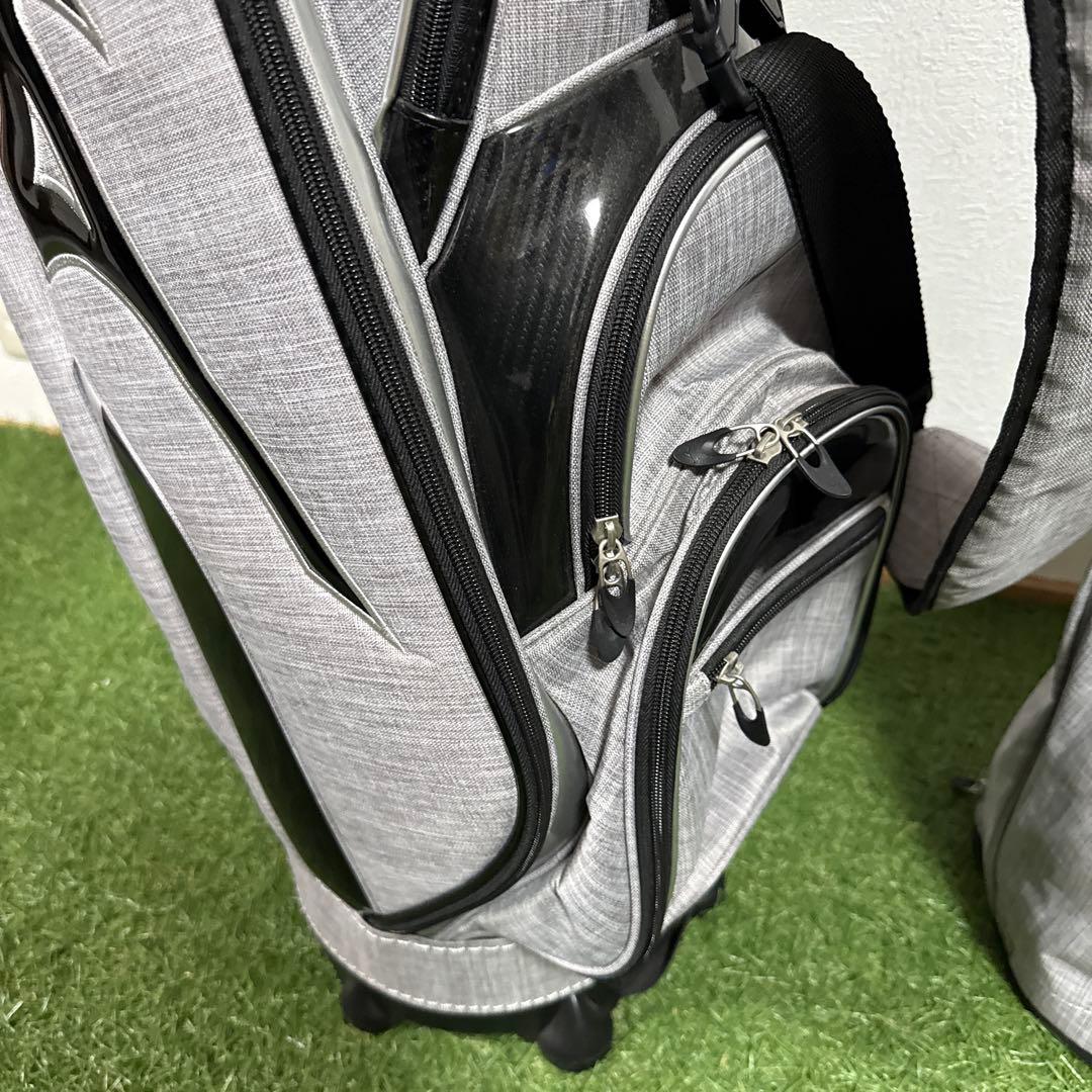 超美品‼️Mizuno グレー キャディバッグ フードカバー付き