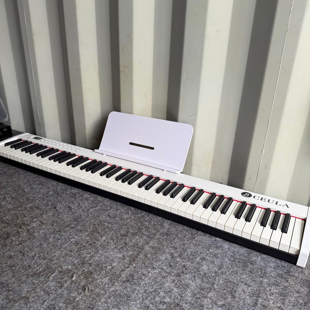 IL55激安✨ CEULA 電子ピアノ 88鍵盤 ホワイト キーボードピアノ