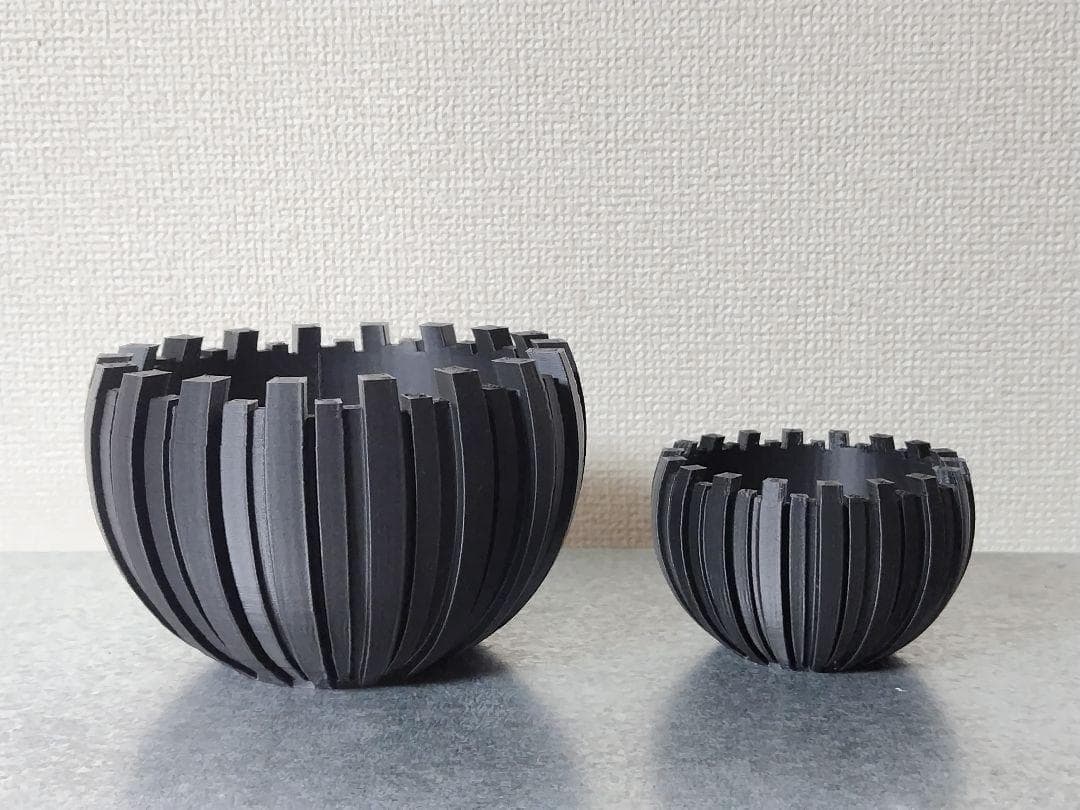 【メルカリ限定オリジナル鉢底ネット付】3Dプリンター鉢 5号 relief001