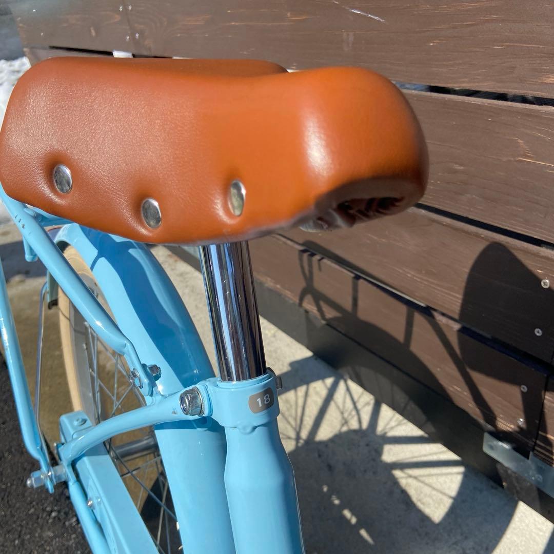 水色 子供用自転車 補助輪付き　18インチ