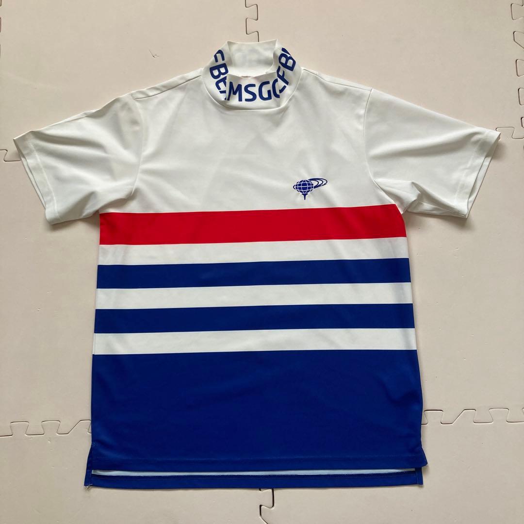 BEAMS GOLF　ショートスリーブボーダーモックタートルネックシャツ　日本製