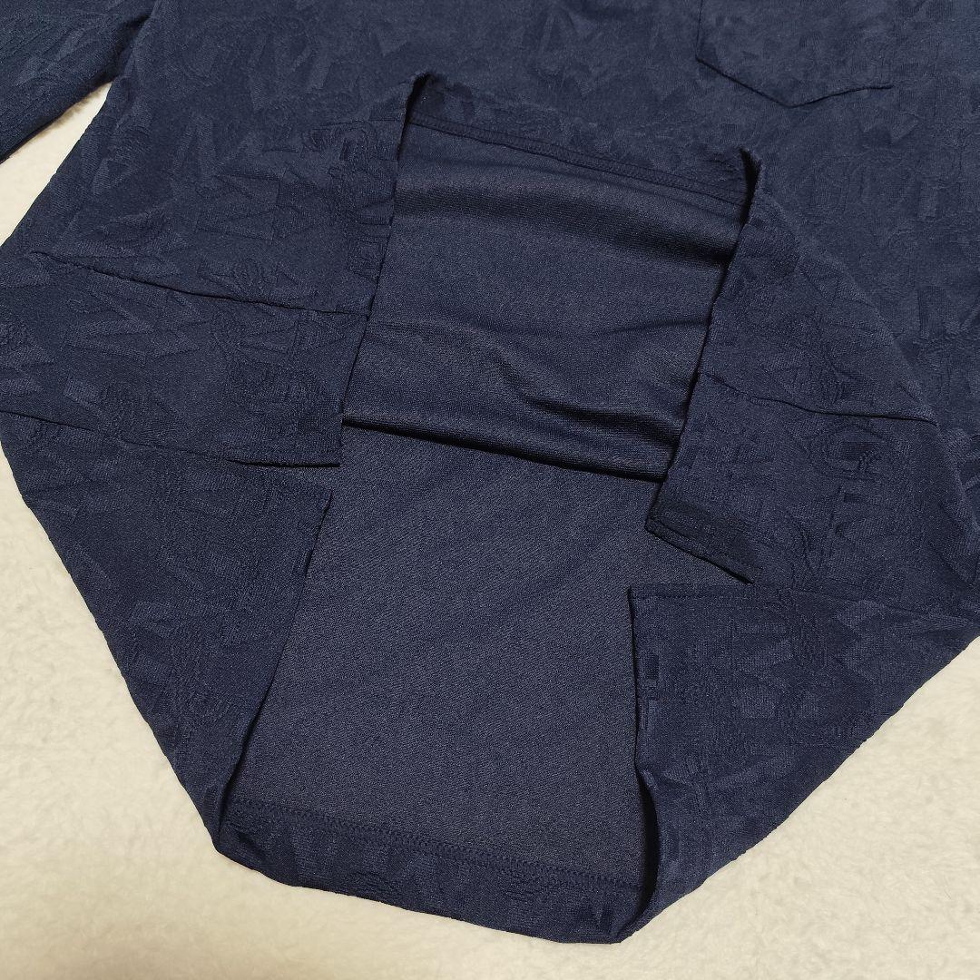 ほぼ未使用 MUNSINGWEAR 長袖シャツ モノグラム柄 総柄 ジャカード