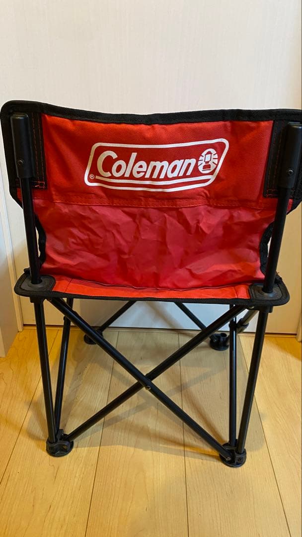 【美品】Colemanコンパクトクッションチェア レッド×ブラック4脚セット