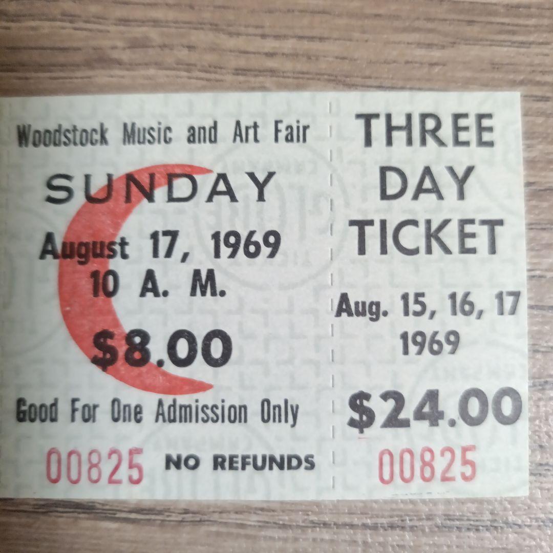 WOODSTOCK 1969年 未使用チケット 3日間通し券