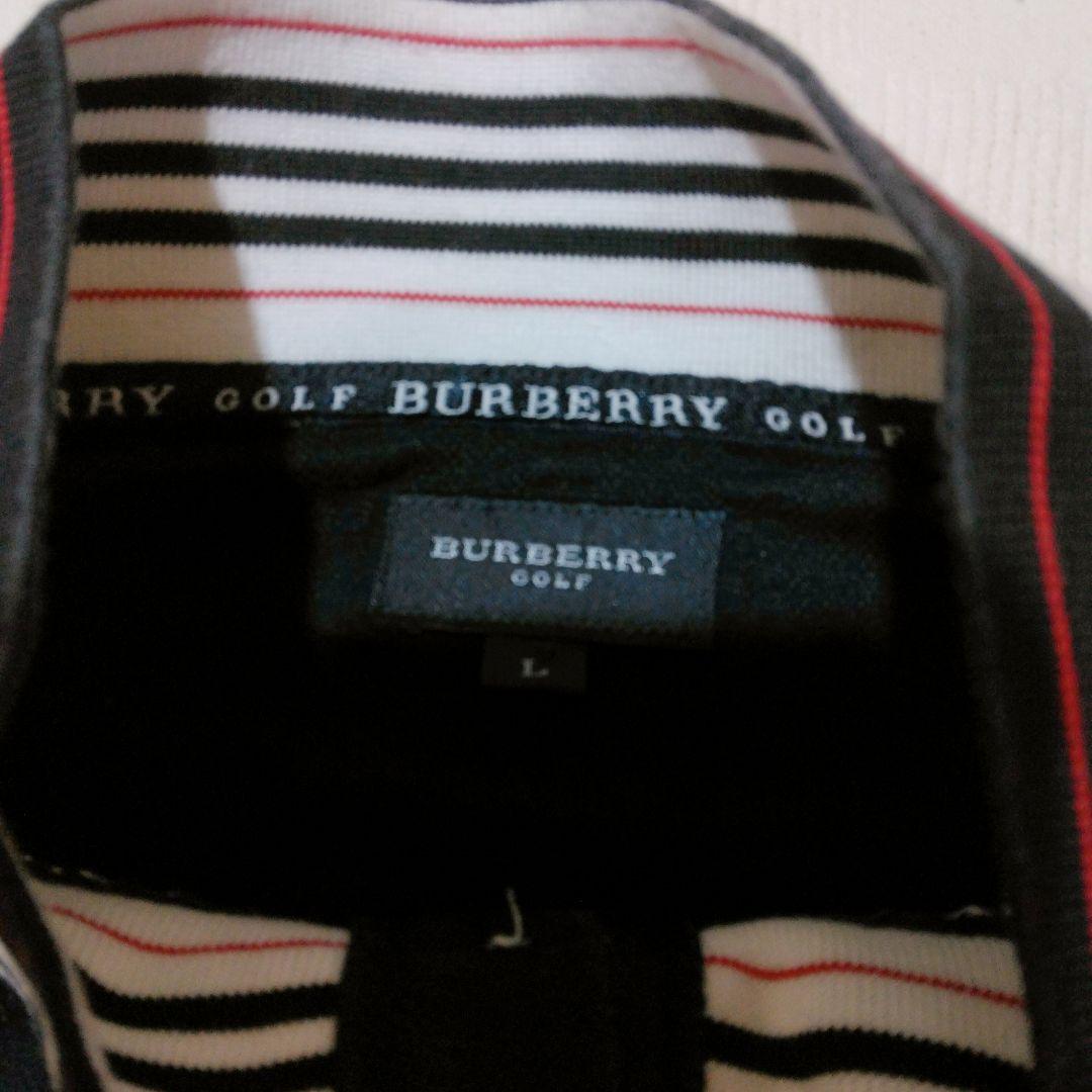 希少★BURBERRY GOLF ポロシャツ 襟ストライプ ホースロゴ L