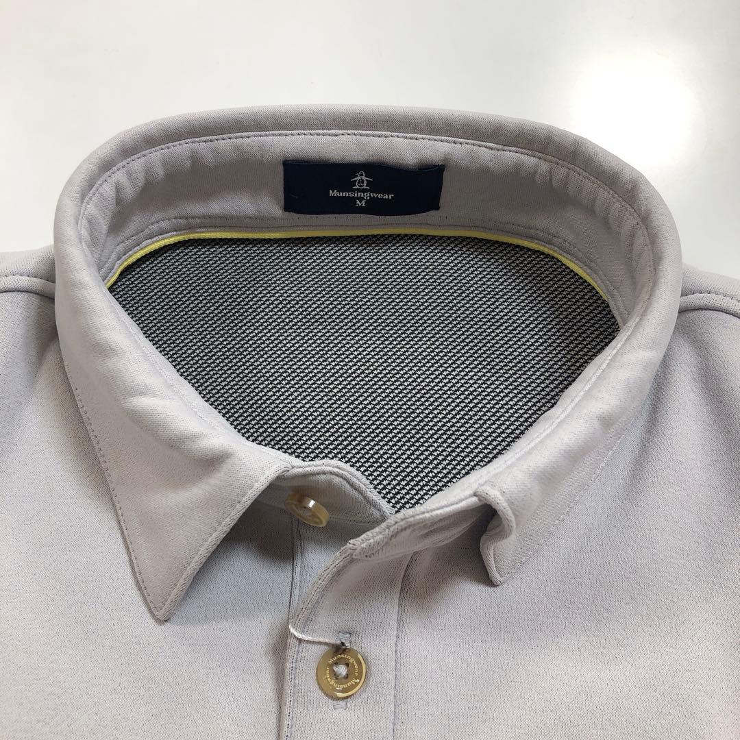 Munsingwear メンズゴルフグレー 長袖ポロシャツ