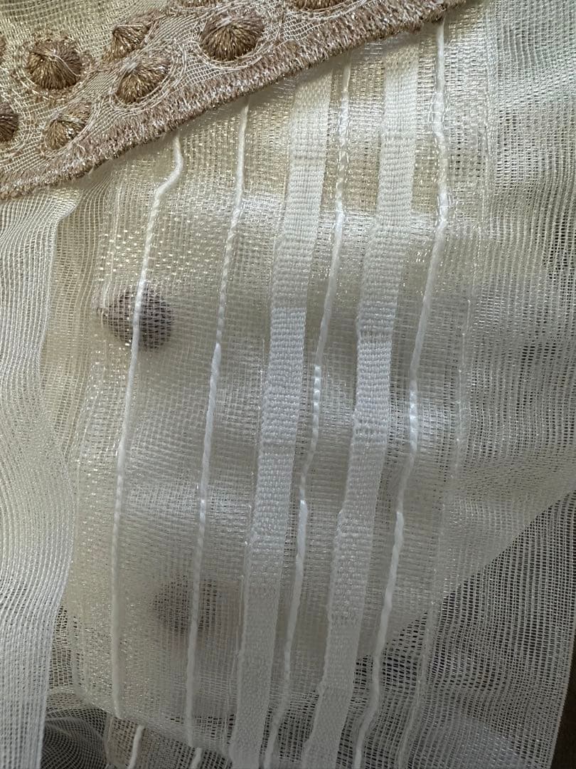 刺繍入りレースカーテン（チュール）｜ワイド窓用
