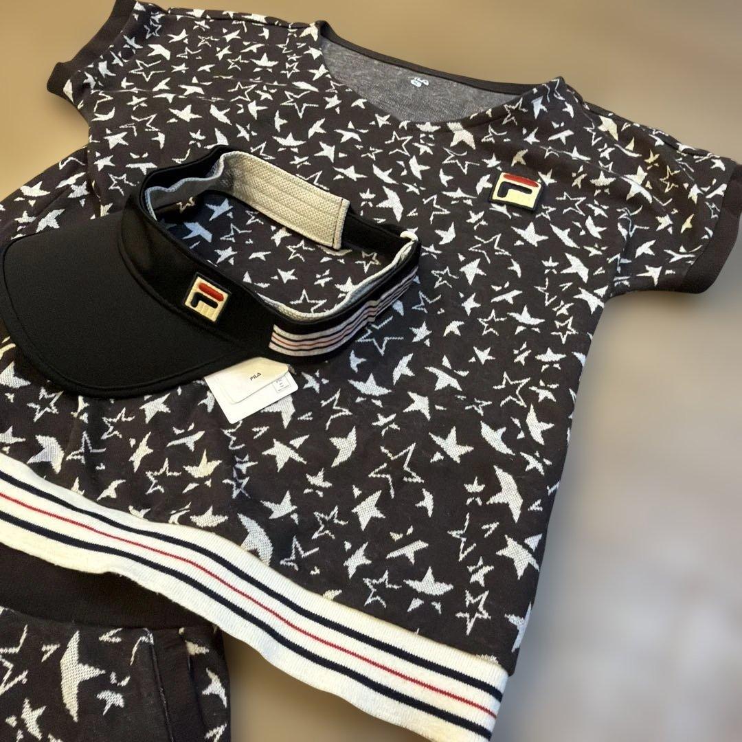美品　FILA フィラ　セットアップ　XL L サンバイザー　３点セット