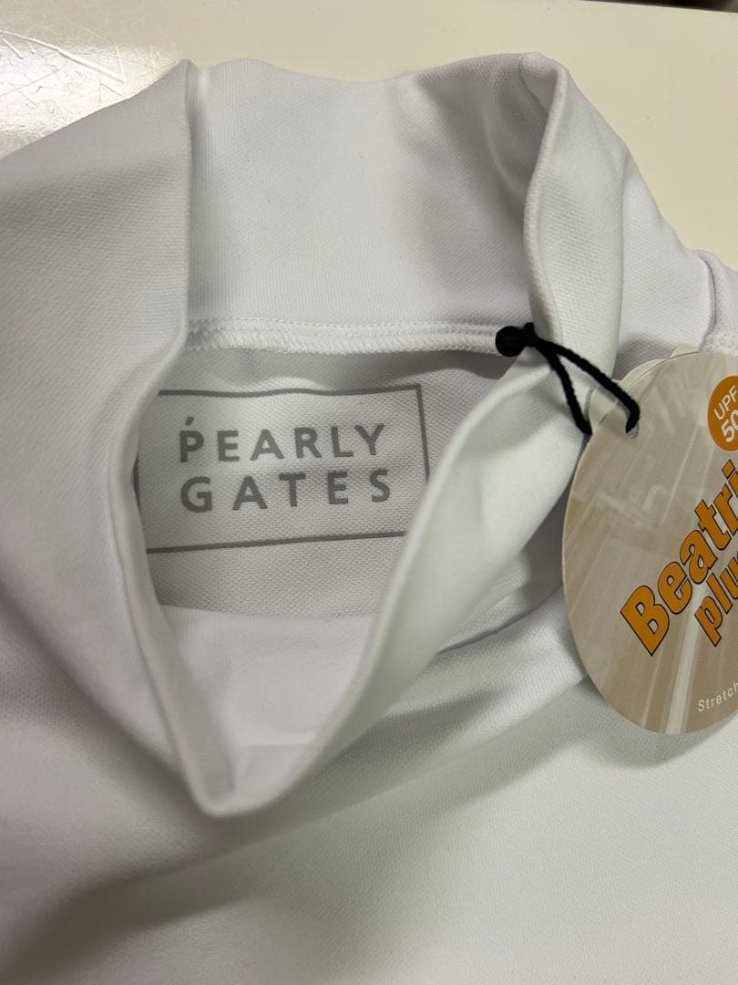 PEARLY GATES 長袖モックネックシャツ ホワイト