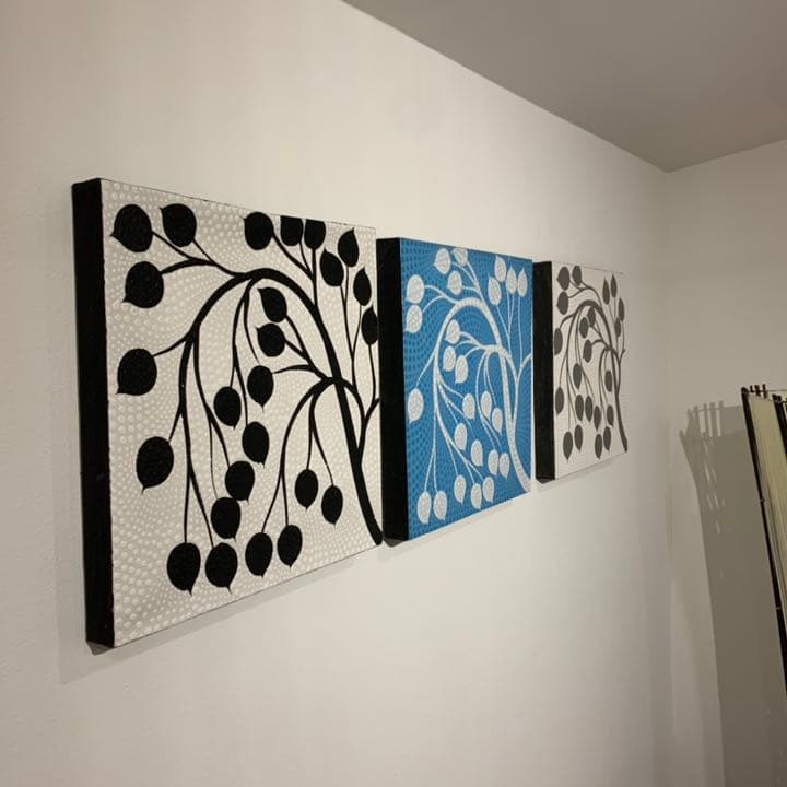 【訳あり】バリ島ドットアート 40×40cm 3枚セット通常16,434円が！