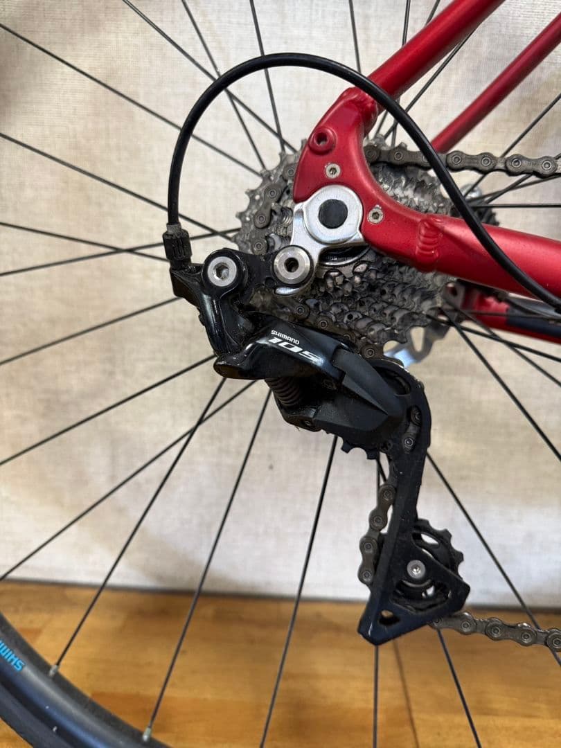 ロードバイク コラテック レッド DISC 105　lookペダル付
