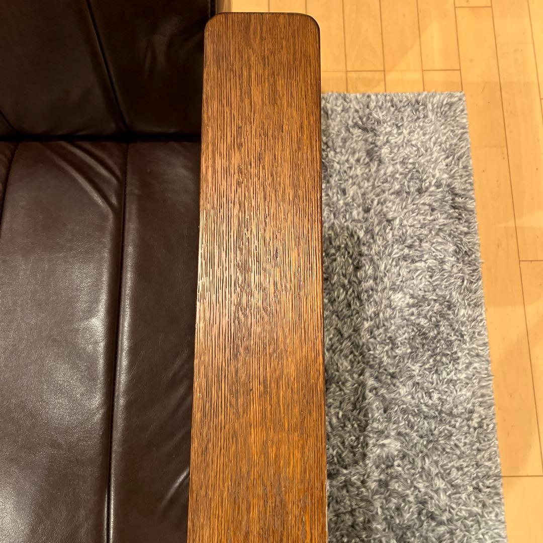 ニトリ　2人掛けソファ 合皮タイプ (ステイン2KD Nシールド DBR)