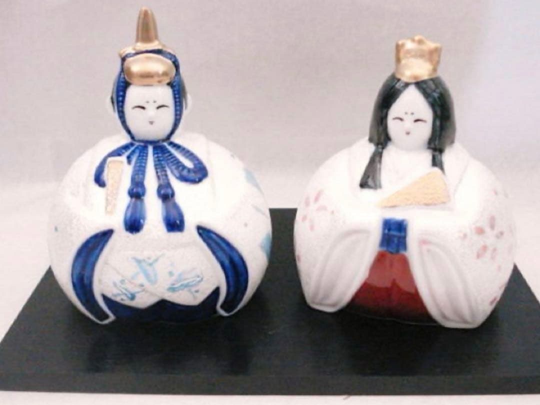 【☆希少なお品☆】【新品】有田焼アートヒルズ窯　パール雛人形　磁器　置物　雛祭り