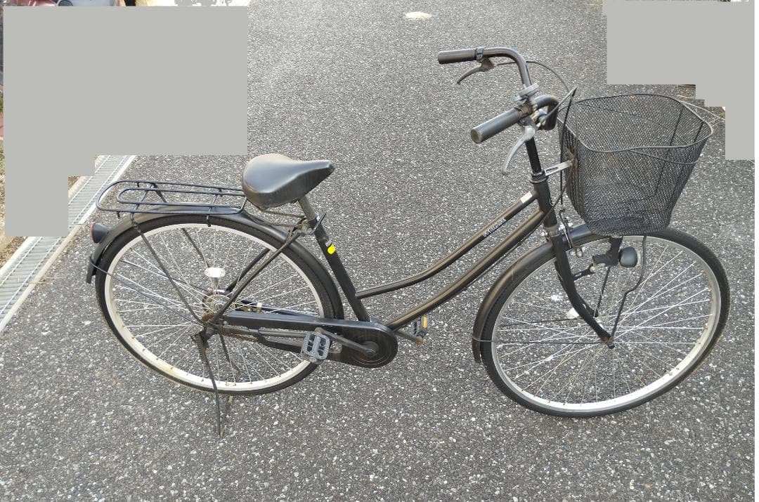 手渡限定 配達可　自転車 ママチャリ 27インチ シングルギア 黒　千葉