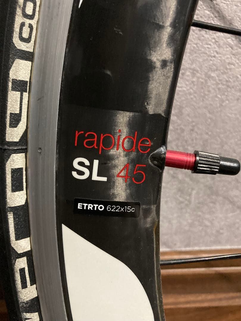 ロバール　SL45 カーボンホイール 2本セット リムブレーキ ホワイト/レッド