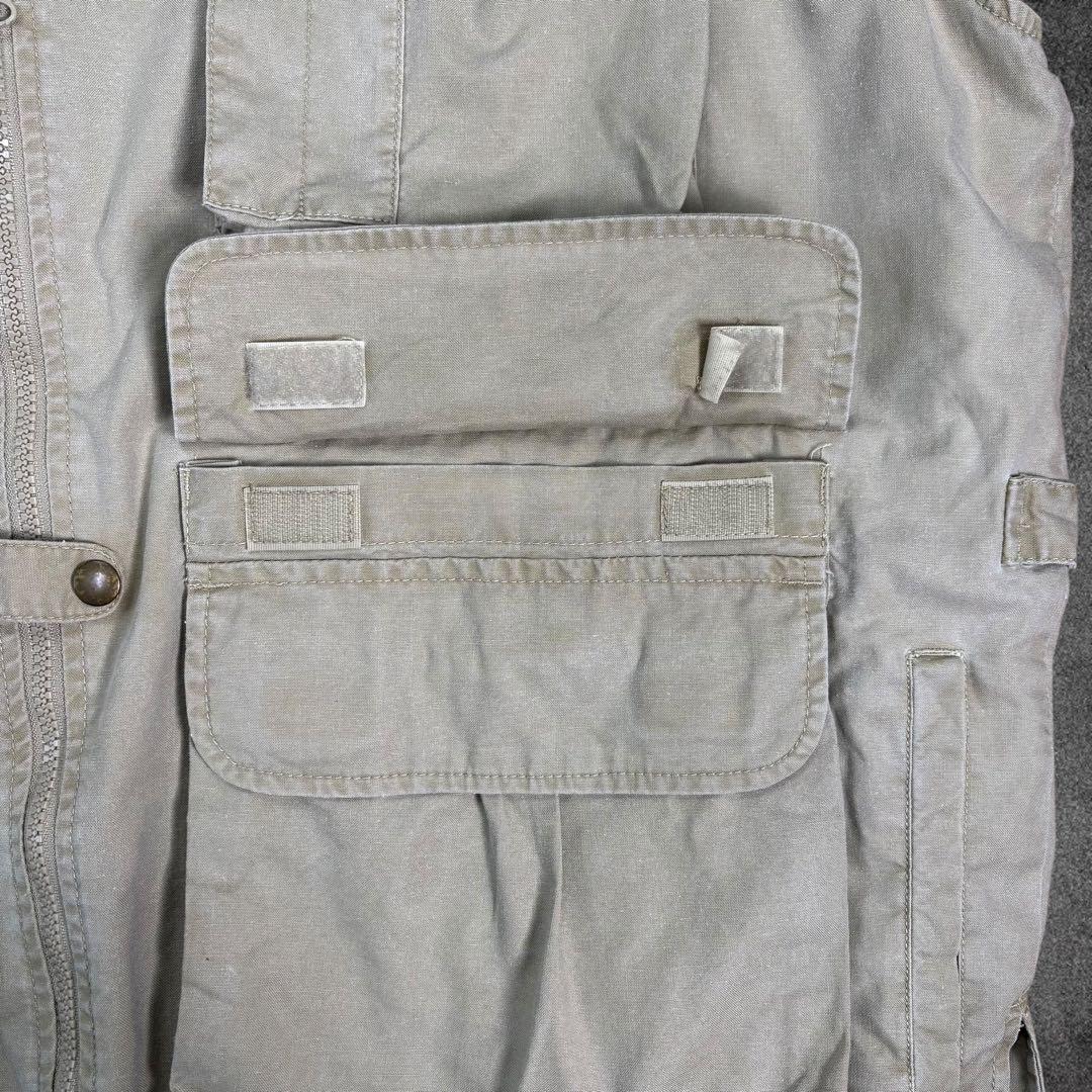 【希少】Woolrich90sフィッシングベスト2XLカーキフェード　ビンテージ
