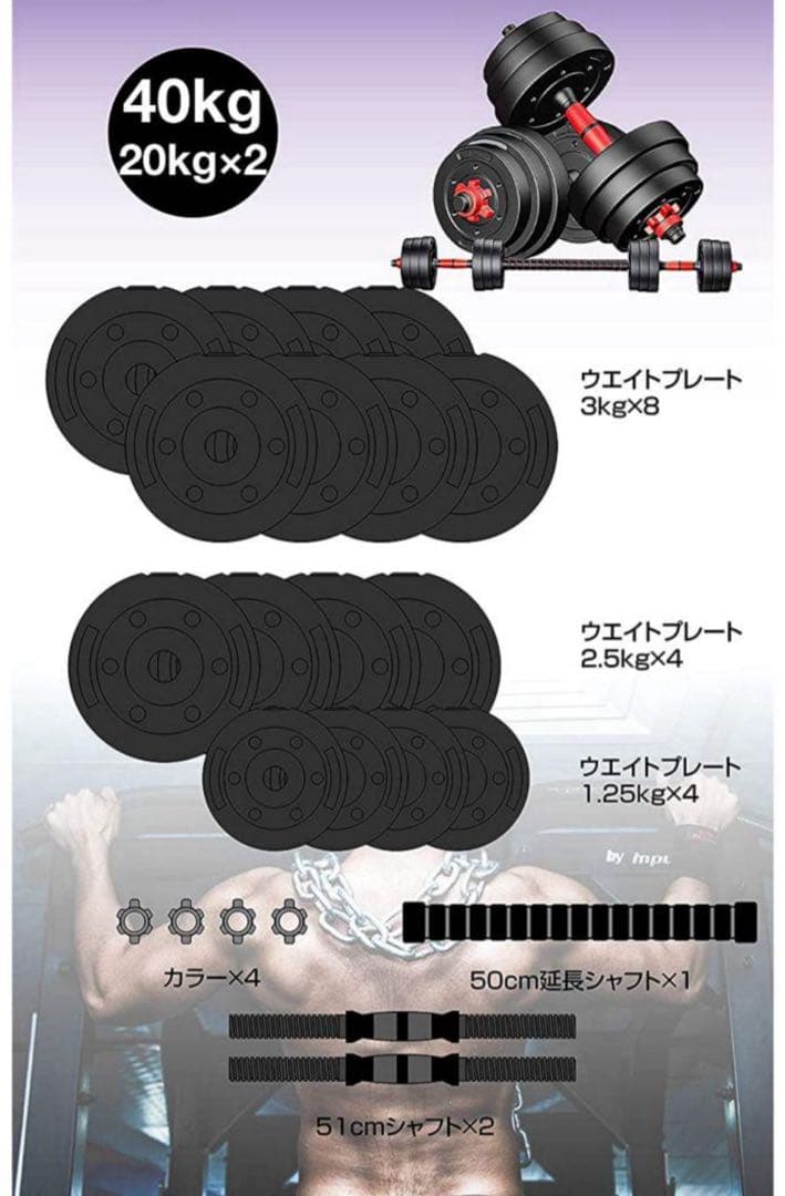 40kg ダンベルセット 20kg×2個