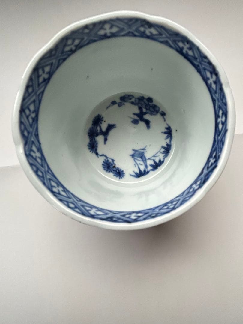 ✨【古伊万里】⭐️大蛸唐草　大振蕎麦猪口　江戸中期✨美品　骨董　時代物